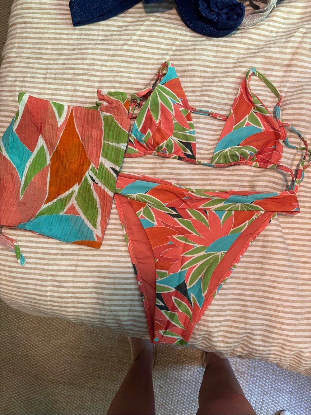 Monday swimwear Coral Bikini and Cover Set